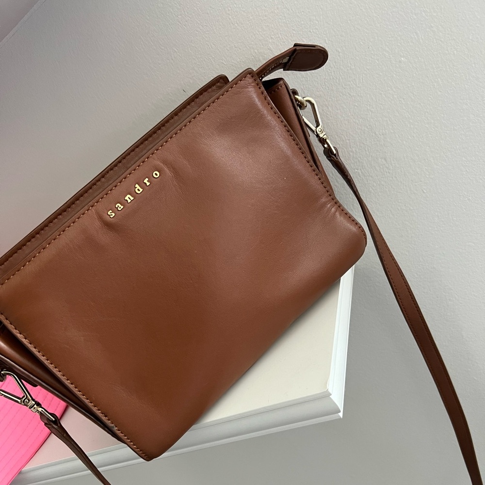 Sandro Leather Handbag (including duster)